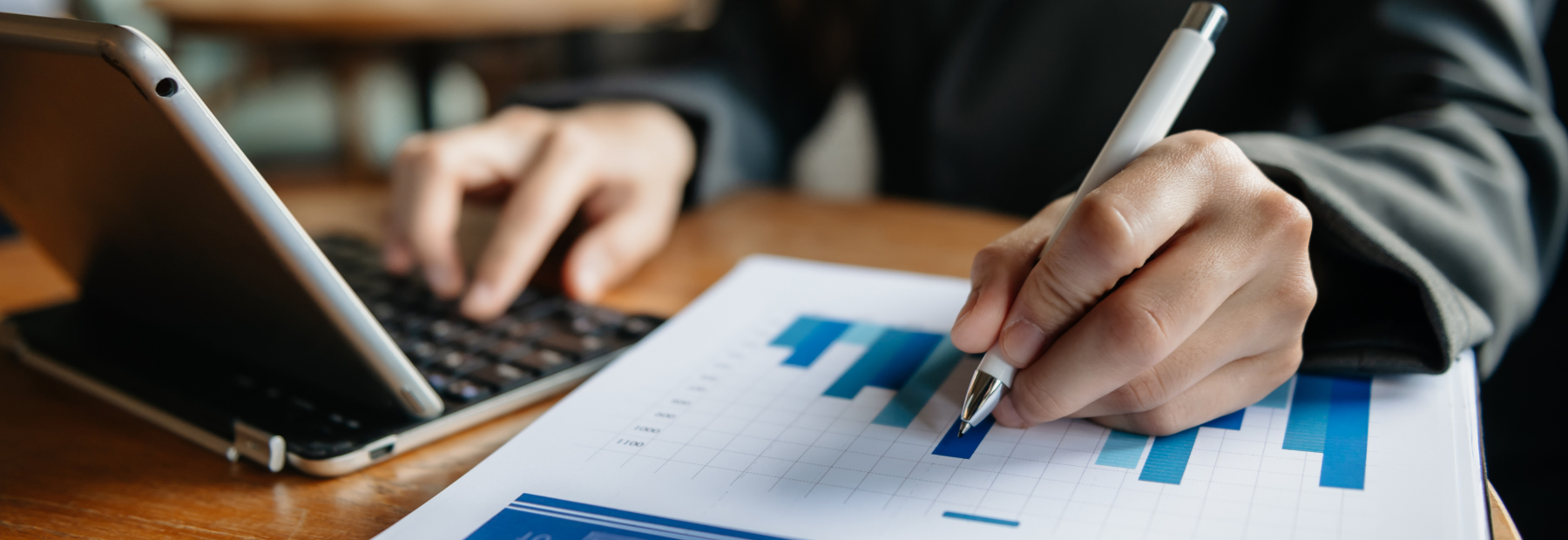 Financial documents on desk