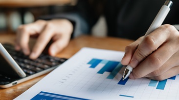 Financial documents on desk