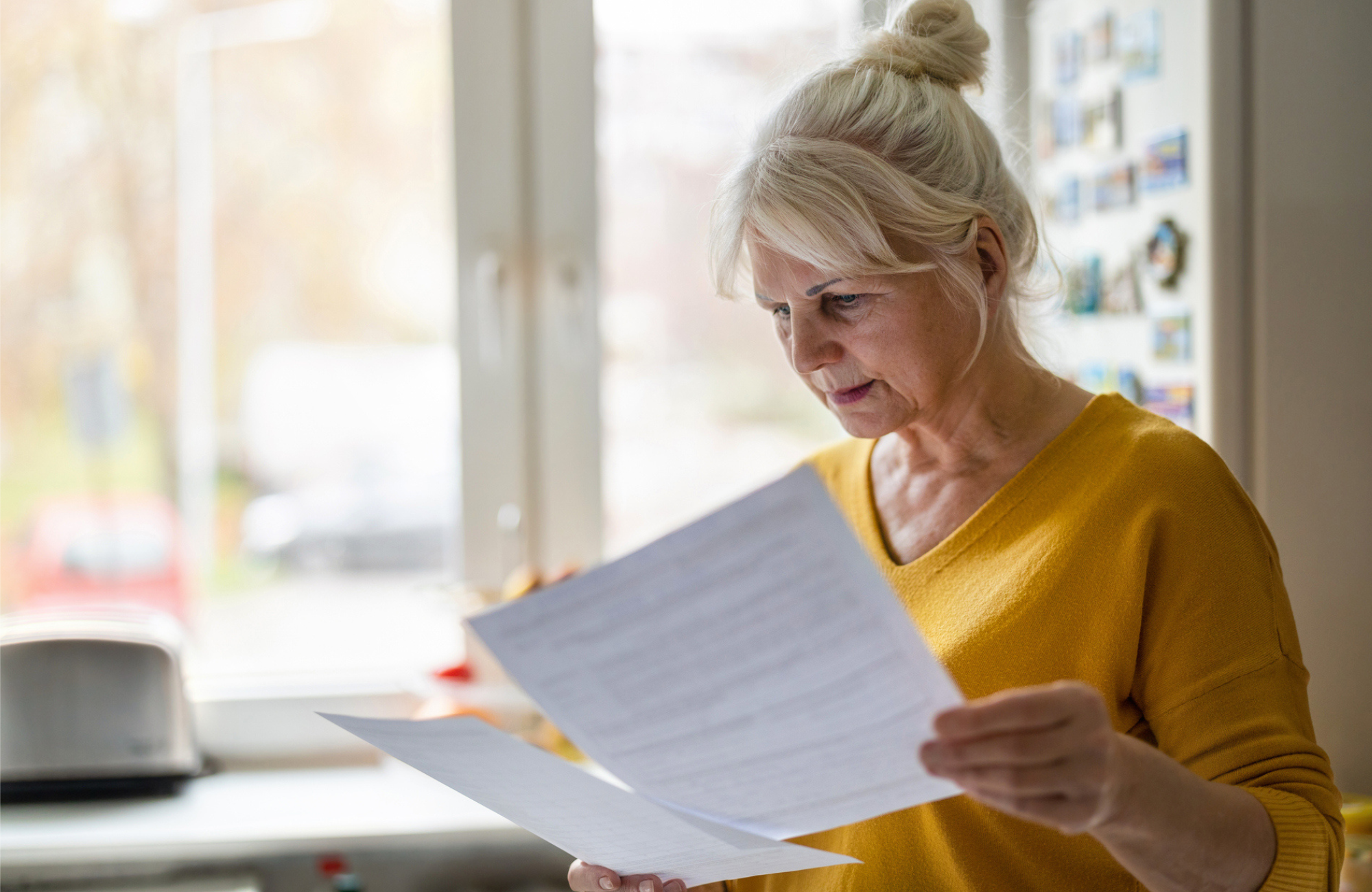 Woman reading letters